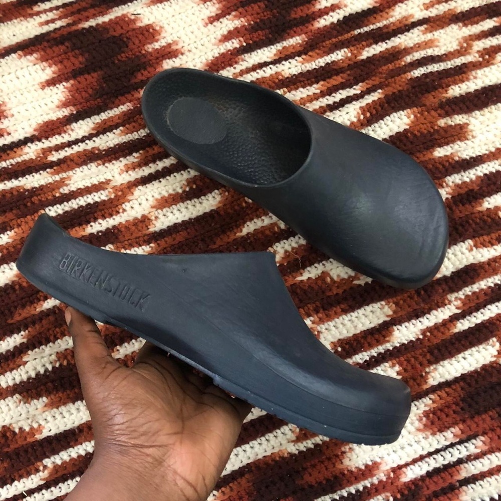 Navy Blue Birkenstock Rubber Polyurethane Clogs Sandals Slides-US 10
